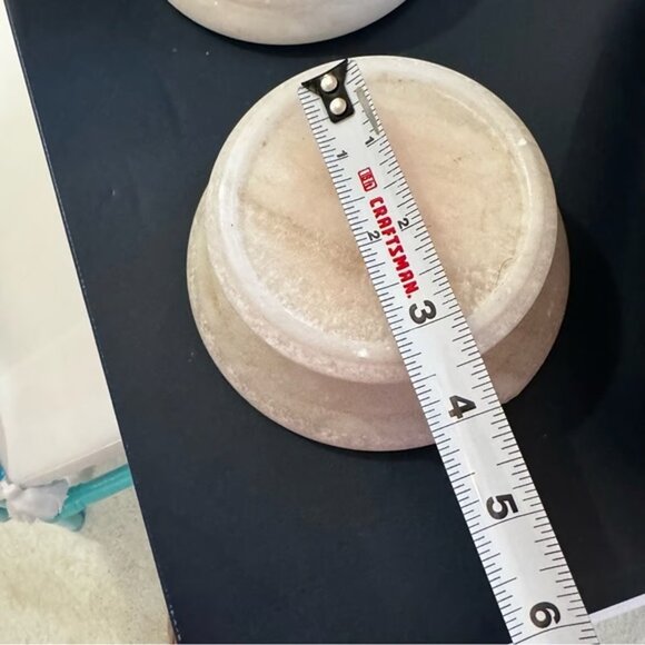 Restoration Hardware White Alabaster Pillar Candle Holders - Set of 2 - Picture 10 of 11